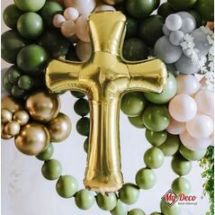 Party Deco Balon foliowy Krzyż złoty 103.5x74.5cm