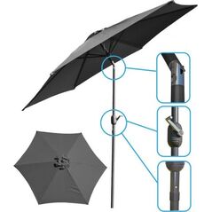 Saska Garden Parasol Ogrodowy Składany Szary 300 cm