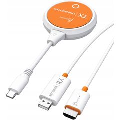 Adapter AV j5create j5create JVAW62 Nadajnik i odbiornik AV Pomarańczowy, Biały