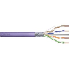 Digitus Kabel teleinformatyczny instalacyjny DIGITUS kat.6, F/UTP, Dca, drut, AWG 23/1, LSOH, 305m, fioletowy, szpula