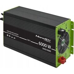 qoltec Przetwornica solarna 3w1 z funkcją ładowania AC | MPPT | UPS |   ATS | 3000W | 6000W | 12V na 230V | Czysty Sinus