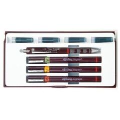 ROTRING Isograph 0.2/0.3/0.5 Στυλό gel Μαύρο 4 τεμ.