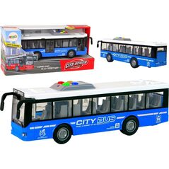 LeanToys Autobus Na Baterie Światła Dźwięki Napęd Frykcyjny Niebieski 1:16