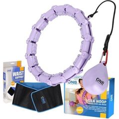 Zestaw hula hop z wypustkami i obciążnikiem One Fitness fioletowe oha02 pas wyszczuplający br160