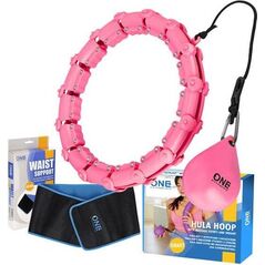 Zestaw hula hop z wypustkami i obciążnikiem One Fitness różowe oha02 pas wyszczuplający br160