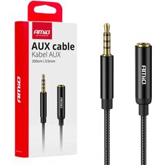 Kabel audio przedłużacz aux mini jack 3.5mm 2m amio-04296