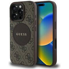 Etui Guess 4G Circle Classic Logo        MagSafe do iPhone 16 Pro brązowy