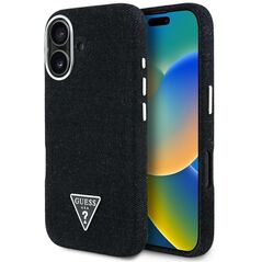 Etui Guess Denim Triangle Logo MagSafe   do iPhone 16 czarny
