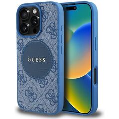 Etui Guess 4G Circle Classic Logo        MagSafe do iPhone 16 Pro niebieski