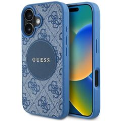 Etui Guess 4G Circle Classic Logo        MagSafe do iPhone 16 niebieski