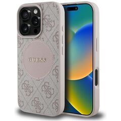 Etui Guess 4G Circle Classic Logo        MagSafe do iPhone 16 Pro różowy