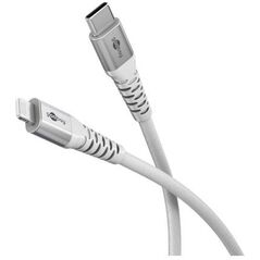Kabel tekstylny Lightning USB-C z metalowymi złączami, 0,5 m - Długość kabla 0.5 m