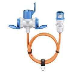 Kabel adaptera CEE, wtyczka CEE do 1x gniazda CEE i 2x gniazda styku ochronnego, 5 m - Długość kabla 5 m