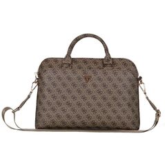 Bag Guess 4G Zipper Pocket Triangle Logo 15" brown