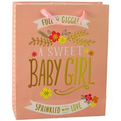 Torba Prezentowa Na Narodziny Baby Shower Dla Dziewczynki 32 x 26 x 12 cm