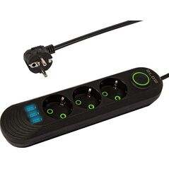 Blow 98-213# Przedłużacz sieciowy ps-320 3-gniazda 3xusb 2m czarny 2x1mm