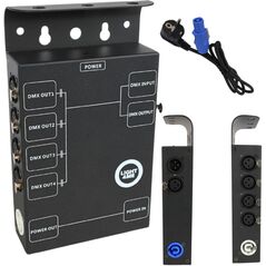 LIGHT4ME XSPLIT 4 rozdzielacz sygnału DMX splitter 4-kanałowy uchwyt montażowy