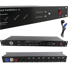 LIGHT4ME XSPLIT 2x4 rozdzielacz sygnału DMX splitter 8-kanałowy rack 19" 1U dwa tryby pracy