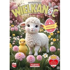 Kolorowanka Wielkanoc z barankiem z naklejkami
