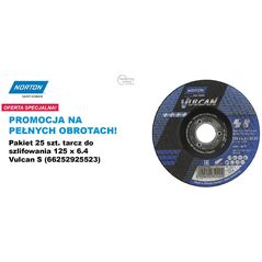 NORTON ΤΡΟΧΟΣ ΛΕΙΑΝΣΗΣ VULCAN 125mm x 6,4mm A30S ΓΙΑ ΜΕΤΑΛΛΟ /25τμχ.