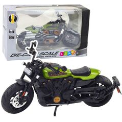 Μοτοσικλέτα Chopper Μεταλλική Φώτα Ήχοι Μαύρο Πράσινα Στοιχεία 1:12