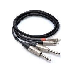 Kabel Hosa Jack 6.3 mm x2 - RCA (Cinch) x2 0.91m srebrny (HPR-003X2)