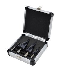 AWTOOLS WIERTŁO STOPNIOWE SPIRALNE M2-TiAlN / Kpl. 4 szt. / 4-12mm / 4-20mm / 4-32mm / 4-39mm /BL