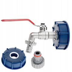 Σετ – καπάκι IBC S60x6 + βρύση 1/2" με έξοδο σε GZ 3/4" + σύνδεσμος για σωλήνα 1/2" + νίπελ για ταχυσύνδεσμο – mauser (40)