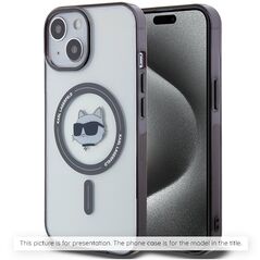 Θήκη Karl Lagerfeld IML Metal Choupette Head MagSafe για iPhone 16e λευκό