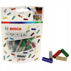 Ράβδοι θερμής κόλλας, εφέ γκλίτερ 70 τεμ. Bosch Gluey μπλε-πράσινο-κόκκινο-ασημί-χρυσό