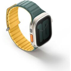 UNIQ pasek Revix Evo Apple Watch Series1/2/3/4/5/6/7/8/9/SE/SE2/Ultra/Ultra2 42/44/45/49mm Reversible Magnetic zielono-żółty/viridian green-burnt yellow