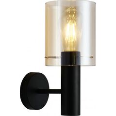 Kinkiet Italux Lampa ścienna bursztynowa Italux Sardo WL-5581-1A-BK+AMB
