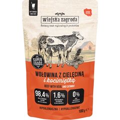 Karma mokra dla kota Wołowina z cielęciną i kocimiętką (dorosły) 100g