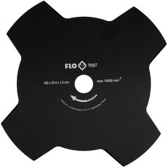 FLO Τετράφαινη λεπίδα για χορτοκοπτικό 250mm / 25,4mm
