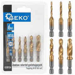 Σετ τρυπανιών κοπής σπειρωμάτων HSS M3-M10 6τμχ. HEX (20/100)