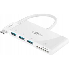 Προσαρμογέας πολλαπλών θυρών Goobay USB-C σε 3x USB-A, Αναγνώστης καρτών | 40759