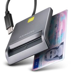 AXAGON CRE-SM3TC, USB-C FlatReader αναγνώστης καρτών ταυτότητας, καλώδιο 1.2 m