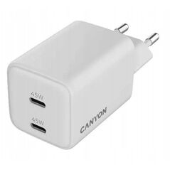 CANYON Φορτιστής τοίχου CU45CC GaN 45W 2xPD EU Λευκός
