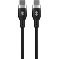 Καλώδιο Φόρτισης USB-C σε USB-C 60W από Σιλικόνη 1.5m, Μαύρο