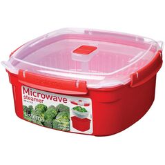 Σύστημα 1103, Ατμομάγειρας, Κόκκινο, 3200 ml, Διαφανές, 13.53 φλιτζάνια, 238 mm