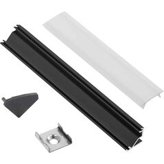 Προφίλ για ταινίες LED EUROLIGHT AL-C1-B, αλουμίνιο, γωνιακό, μαύρο, ανοδιωμένο, 1μ