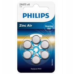 1x6 Philips Ψευδάργυρος-Αέρας PR44 / 675 Μπαταρία Ακουστικών