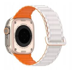 DUX DUCIS λουράκι KJ σιλικόνης για Apple Watch 42 / 44 / 45 / 49 mm ασημί πορτοκαλί