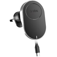 Βάση για smartphone με ασύρματο φορτιστή SBS TESUPP15WRETRACABL με αναδιπλούμενο καλώδιο συμβατό με MagSafe - μαύρο