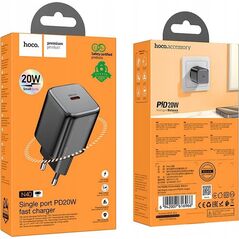 Ładowarka Hoco HOCO ładowarka sieciowa Typ C QC PD 20W N40 czarna