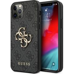 Guess Guess GUHCP12M4GMGGR iPhone 12/12 Pro 6,1" szary/grey hardcase 4G Big Metal Logo