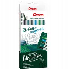 Pisaki pędzelkowe Pentel Brush Sign Pen Twin SESW3