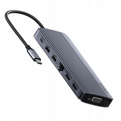 Anker USB-C Hub (14-in-1) Τριπλή Οθόνη 1 x VGA 2 x HDMI 1 x Ethernet 1 x USB-C PD-IN (100W) 1 x USB-C 1 x USB-A 1 x micro SD 1 x Ήχος γκρι