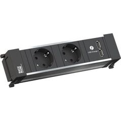 Listwa zasilająca Bachmann BACHMANN POWER FRAME 2xCEE7/3 USB Oplader, Stroom 2,0m AEH