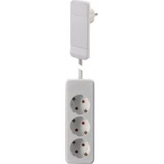 Bachmann Płaskie złącze BACHMANN SmartPlug z 3 gniazdami z uziemieniem, białe, 1,6 m